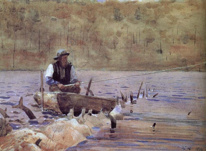 Winslow Homer Anglers on the boat Sweden oil painting art